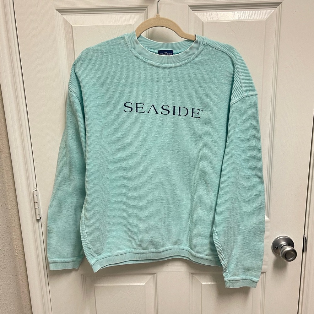 Seaside Style Turquoise Waffle Sweatshirt